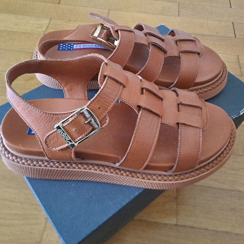 Us polo assn sandals like new, natural leather, size 36, beige