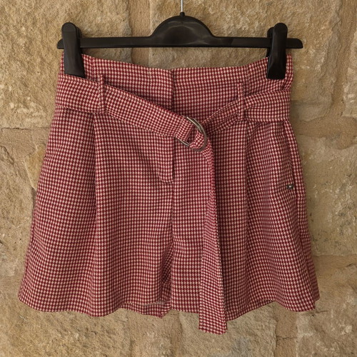 Imperial Italy Plaid Checked High Waist Shorts like new, white and red