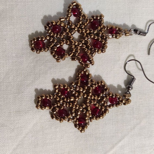 Handmade earrings with beads new unique