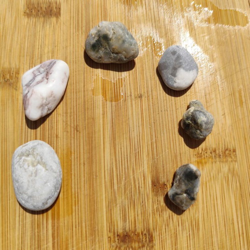 Aegean Sea Collectible Pebbles - Rare Quartz & Marble Set of 6