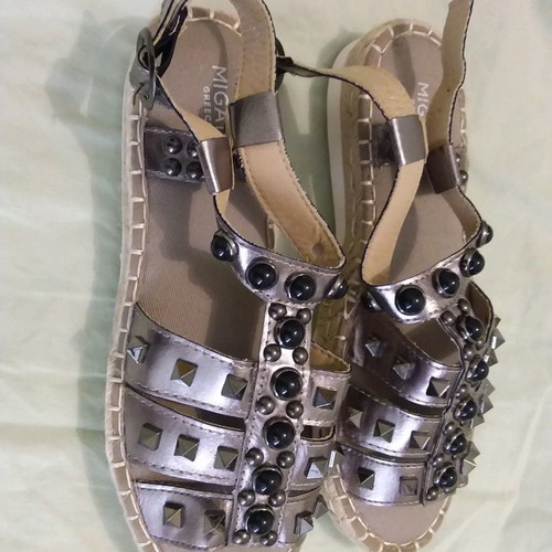 Migato sandals new, size 37, gray-silver