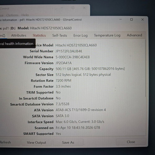 Hitachi HDS721050CLA660 500GB 7200RPM hard drive used