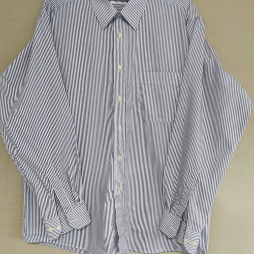 Marks & Spencer vintage men's cotton shirt, size XL, white and blue