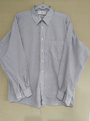 Marks & Spencer vintage men's cotton shirt, size XL, white and blue