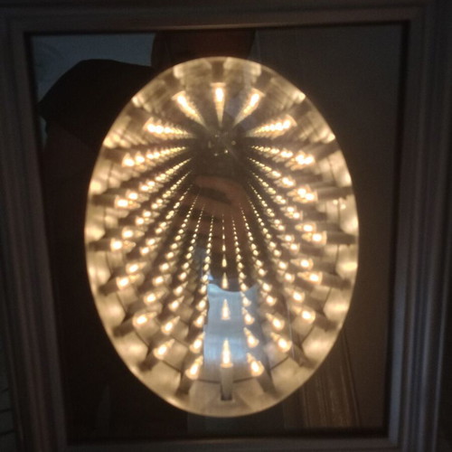 Mirror with illusion lights used, 36x31 cm