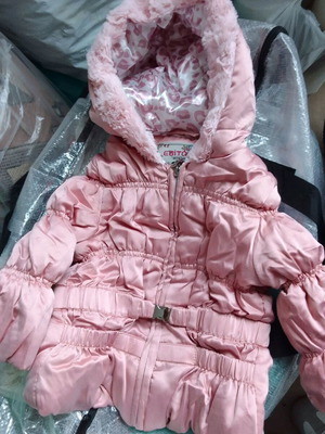 Baby jacket like new with hood and belt 12 months