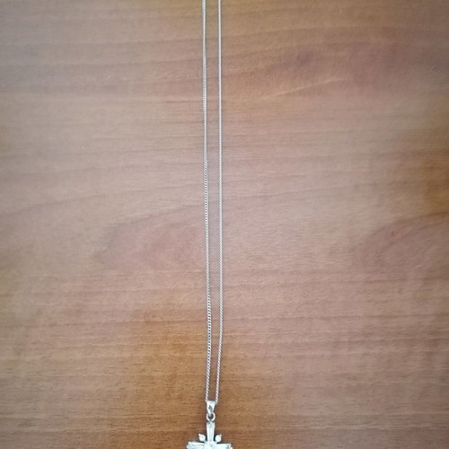 Silver cross 925 with zircon and silver chain 925 new