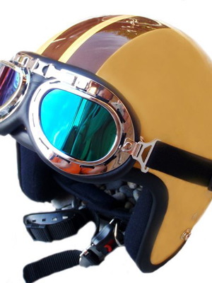 Κράνος Avex Helmet Rally Antique για μηχανή, μέγεθος L, μπεζ