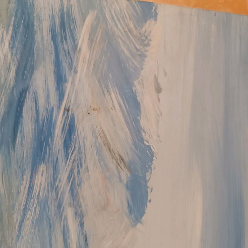 Guzzetti Handmade Painting on Wood used, Seascape 60x32 cm