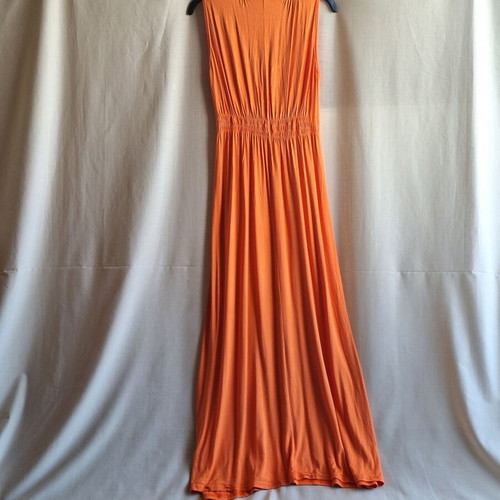 Orange Maxi Dress Small Goddess Look used, resort wear
