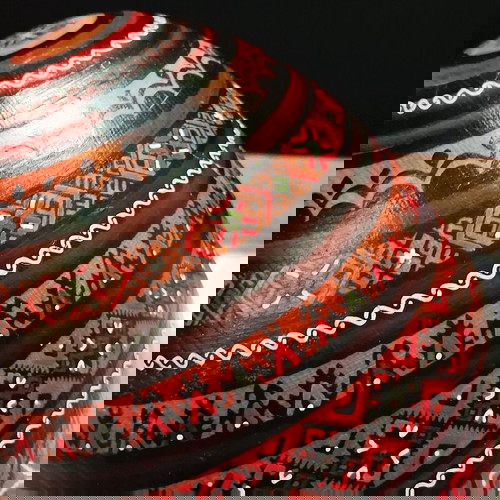 XL Handmade Wooden Pysanka Egg like new Karpathian Folk Art