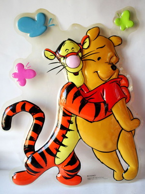 Winnie The Pooh & Tiger πλαστική διακοσμητική αφίσα τοίχου 45cm Disney καινούργιο