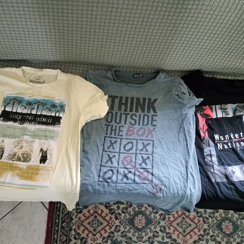 Men's t-shirts used, pack of 13, sizes S, M, L, multicolor