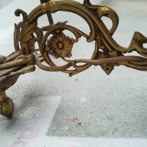 Antique lamp used, brass, ornate, 4 lights, 80 years old