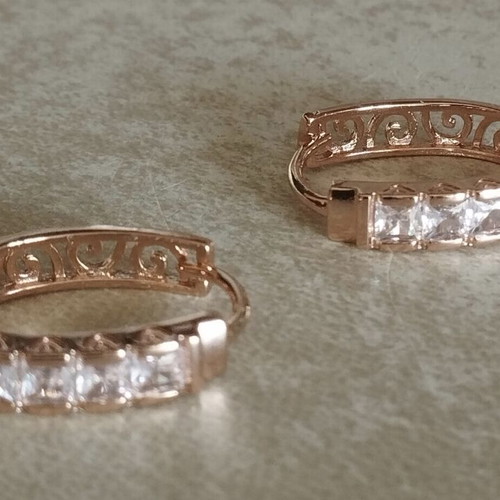 Elegance 585 RG rose gold plated earrings