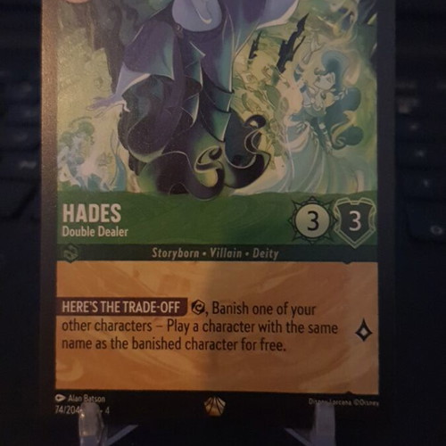 Hades Double Dealer Disney Lorcana Legendary Non Foil card like new