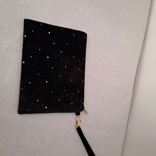 KIKO Milano velvet pouch with glitter new, black wristlet bag