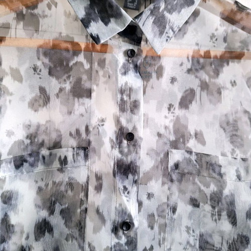 Primark Women's Shirt new, organza, gray, size L