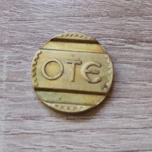 OTE telephone token 1963 used, brass