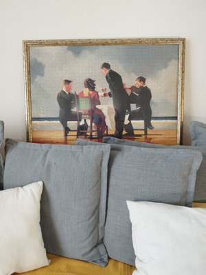 Framed puzzle with glass, like new, 91x66 cm