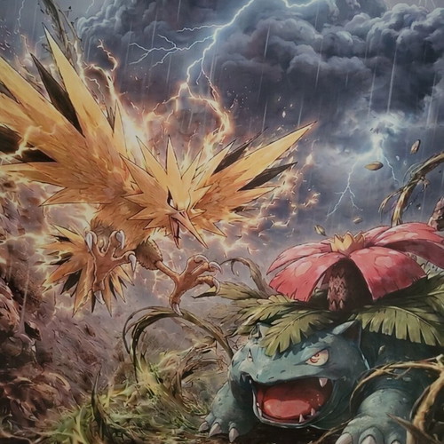 Pokemon battle A4 photo print