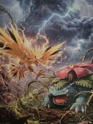 Pokemon battle A4 photo print