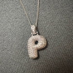 Necklace with stainless steel chain letter P new