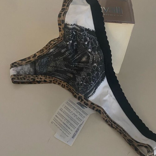 Just Cavalli women's thong M white black new