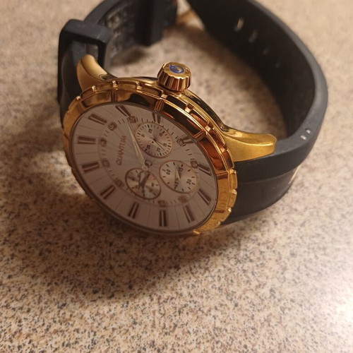 Quantum Impulse Chronograph watch rose gold black rubber like new