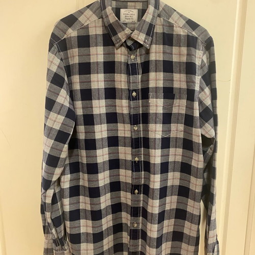 Sfera Men checked shirt Large like new, grey and blue