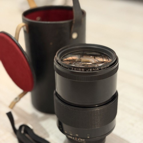 Carl Zeiss Jena DDR Sonnar 200mm f/2.8 MC lens used with Praktica B mount and original case