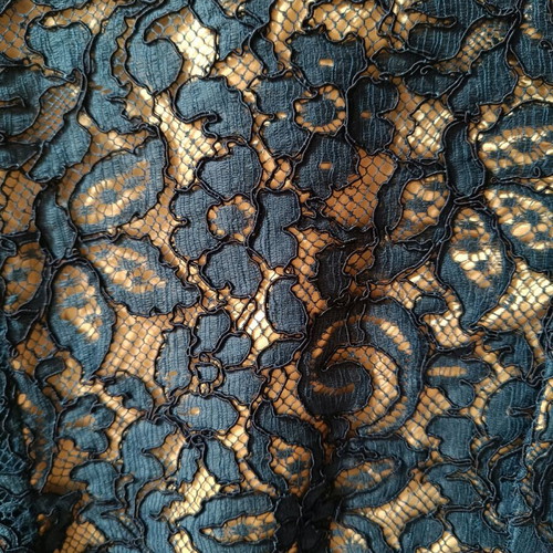 Women's jacket with blue lace on beige fabric, like new, size Large