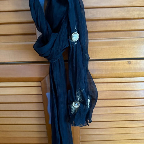 Tassos Mitropulos Handmade Long Black Scarf like new