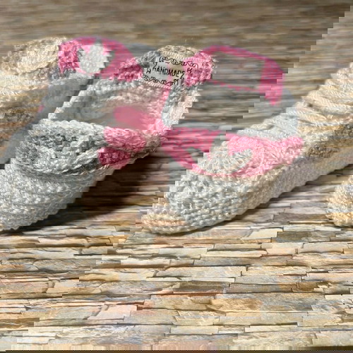 Χειροποίητα πλεκτά σπορτέξ τύπου All stars για μωρά, καινούργια