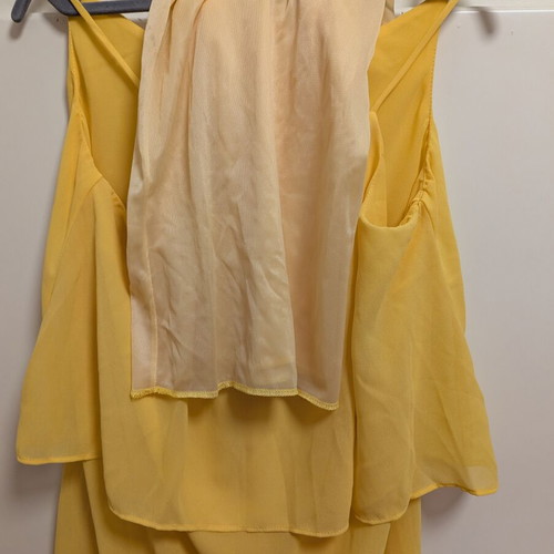 Bill Cost dress XL new, yellow with lining and slip