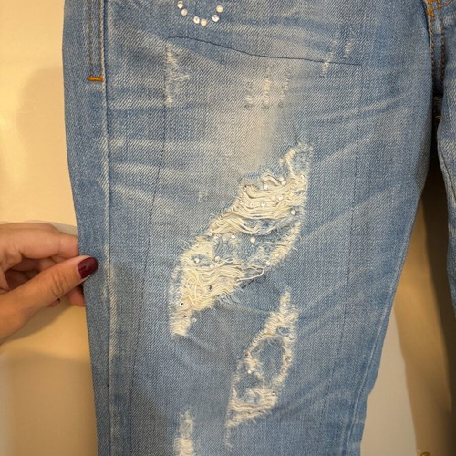 Jean Rossodisera pants with rhinestones new, low waist, 40 cm waist