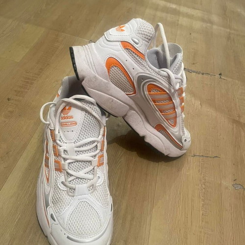 Adidas sneakers size 40, white and orange