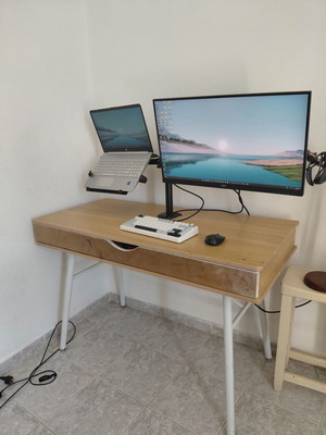 Desk used with two storage compartments 56×115×13 cm