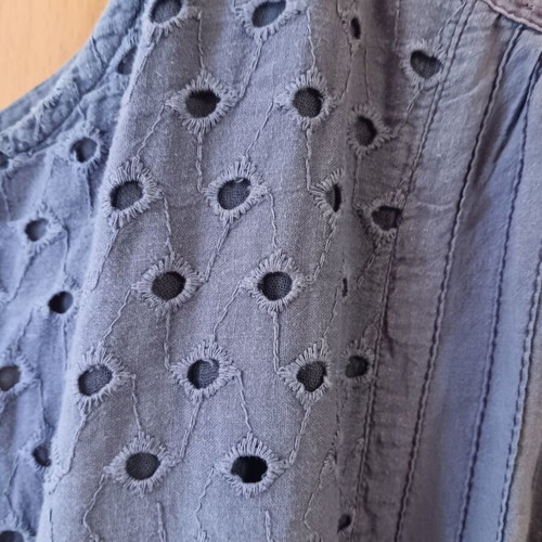 Mini cotton dress like new, purple, size small, sleeveless with pockets