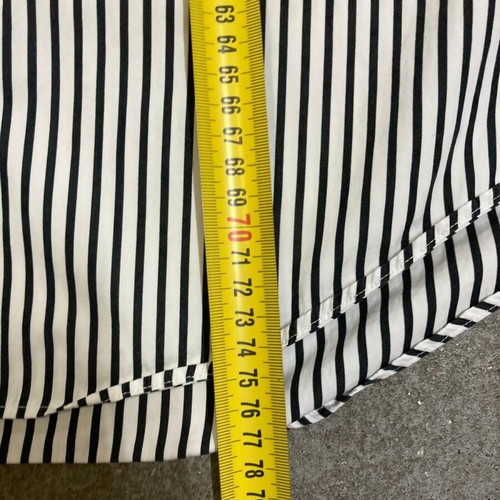 Ralph Lauren black and white striped dress shirt, white collar, size L