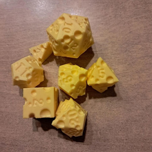 3D Printed D&D Cheese Dice Set