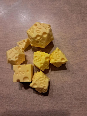 3D Printed D&D Cheese Dice Set