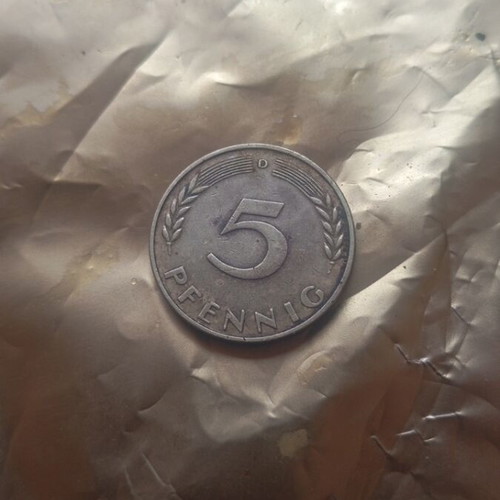West Germany 1950 5 Pfennig coin used