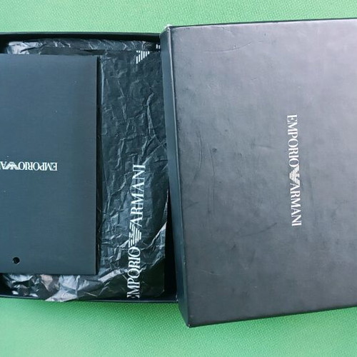 Emporio Armani fabric wallet grey-blue like new