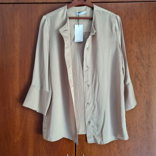 Mango shirt new, 100% viscose, beige, small size