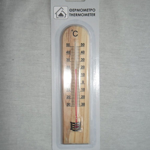 Wooden wall thermometer for room temperature