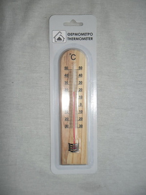 Wooden wall thermometer for room temperature