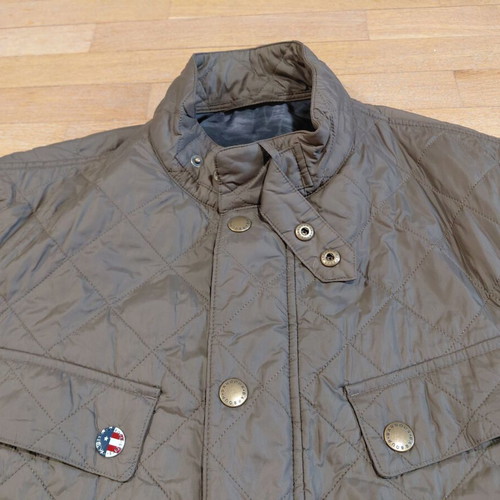 Barbour International Steve McQueen Quilted Moto Jacket XL like new, olive green