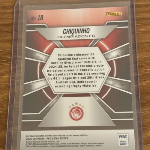 Olympiacos Panini Prizm Soccer 2025-2026 Insert Chiquinho new