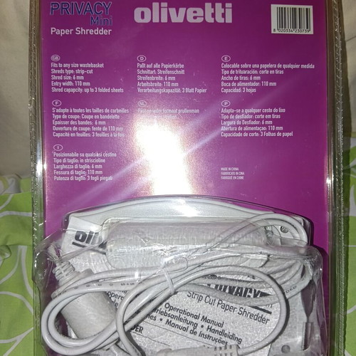 Olivetti paper shredder new